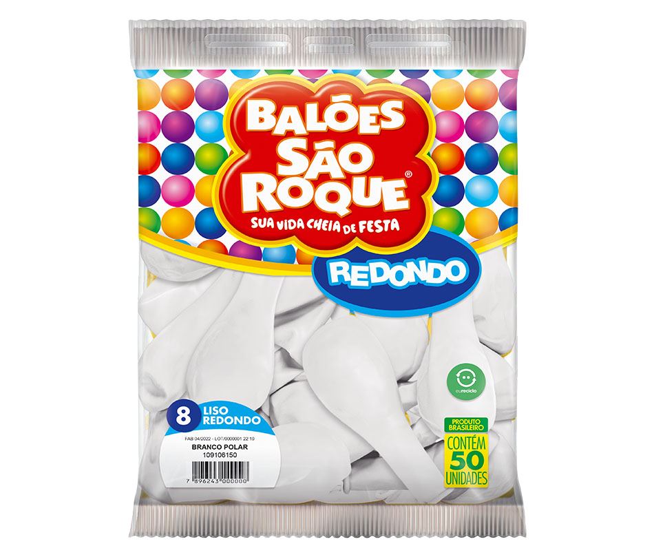 Balao Sao Roque Liso Branco Polar 8 1X50UN Distribuidora Campos